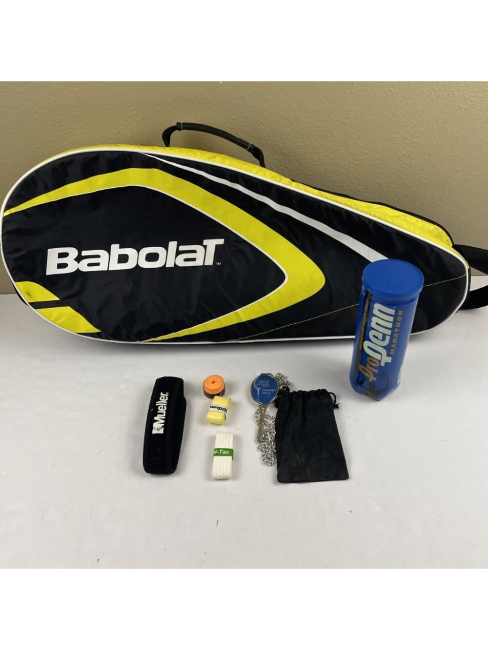 Babolat Aero Technology 3 Tennis Racquet Bag Black Yellow W/wrap  Balls